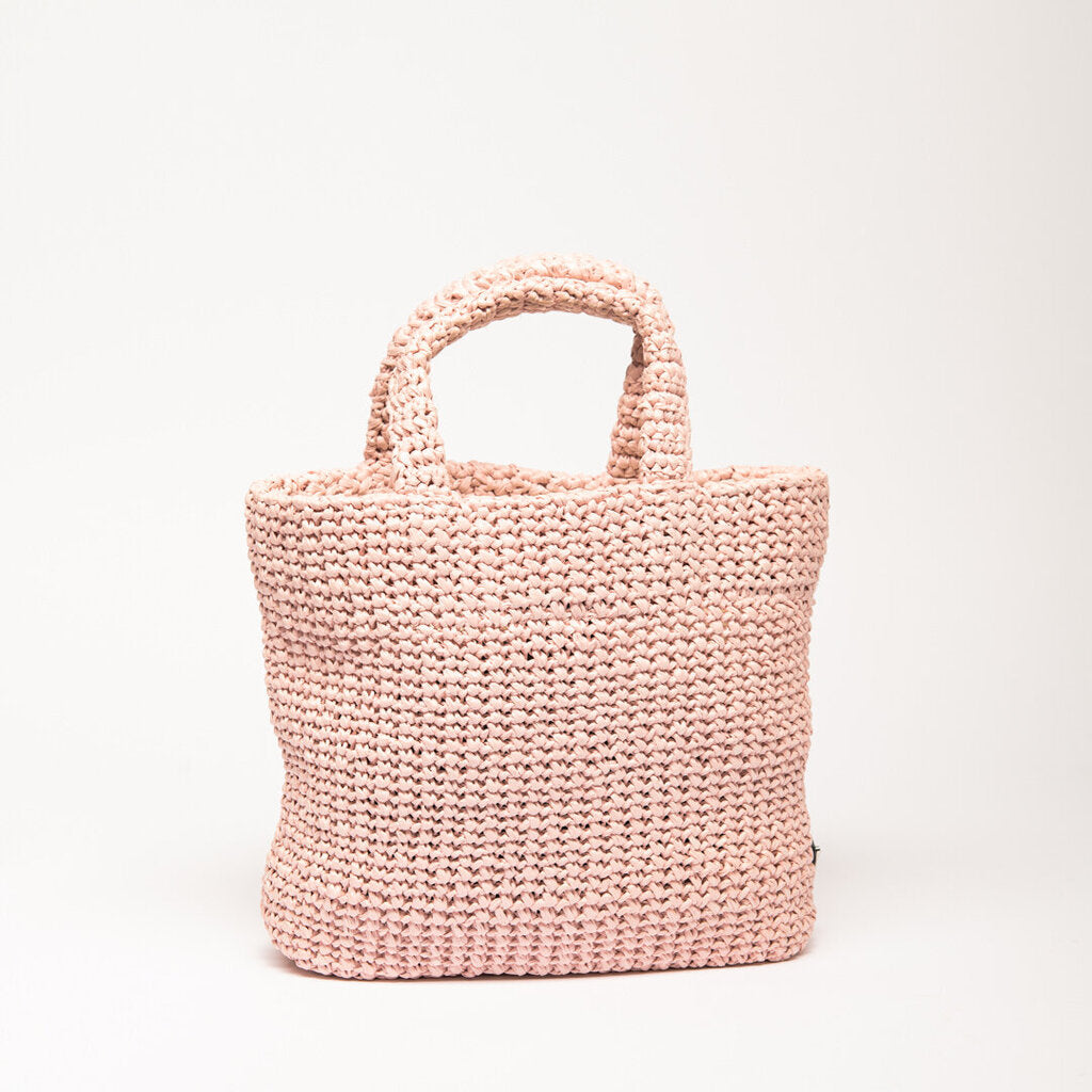 Prada Pink Raffia Small Tote