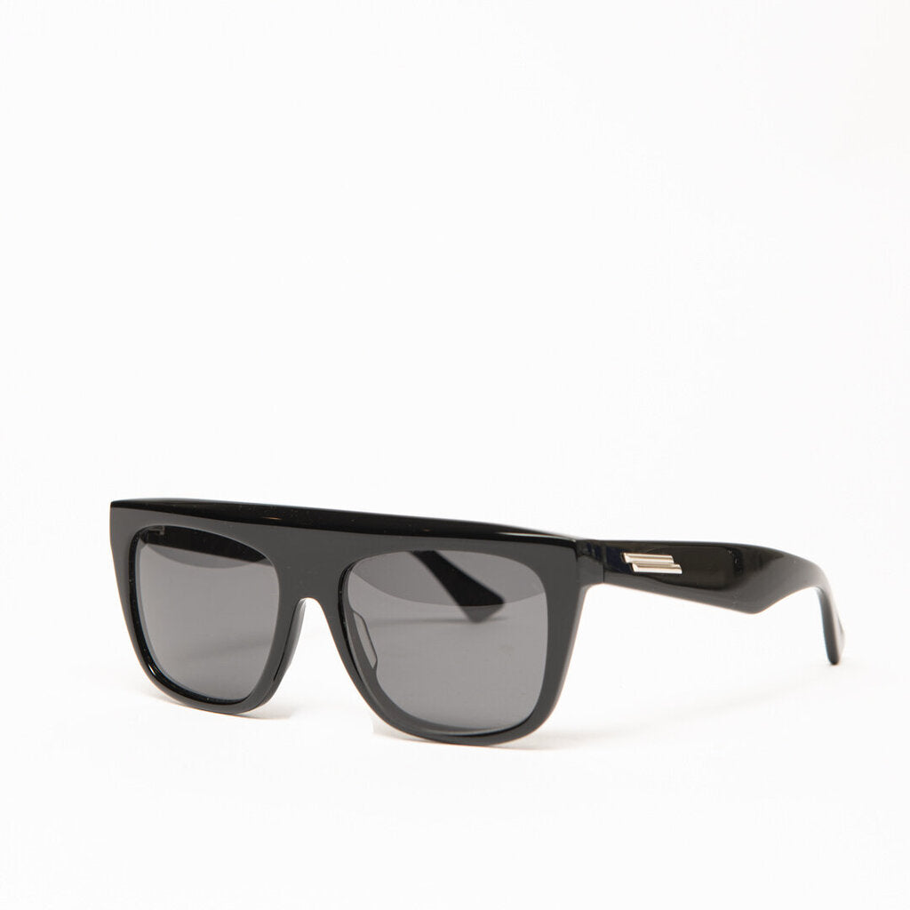 Bottega Black Rim Rectangle Sunglasses
