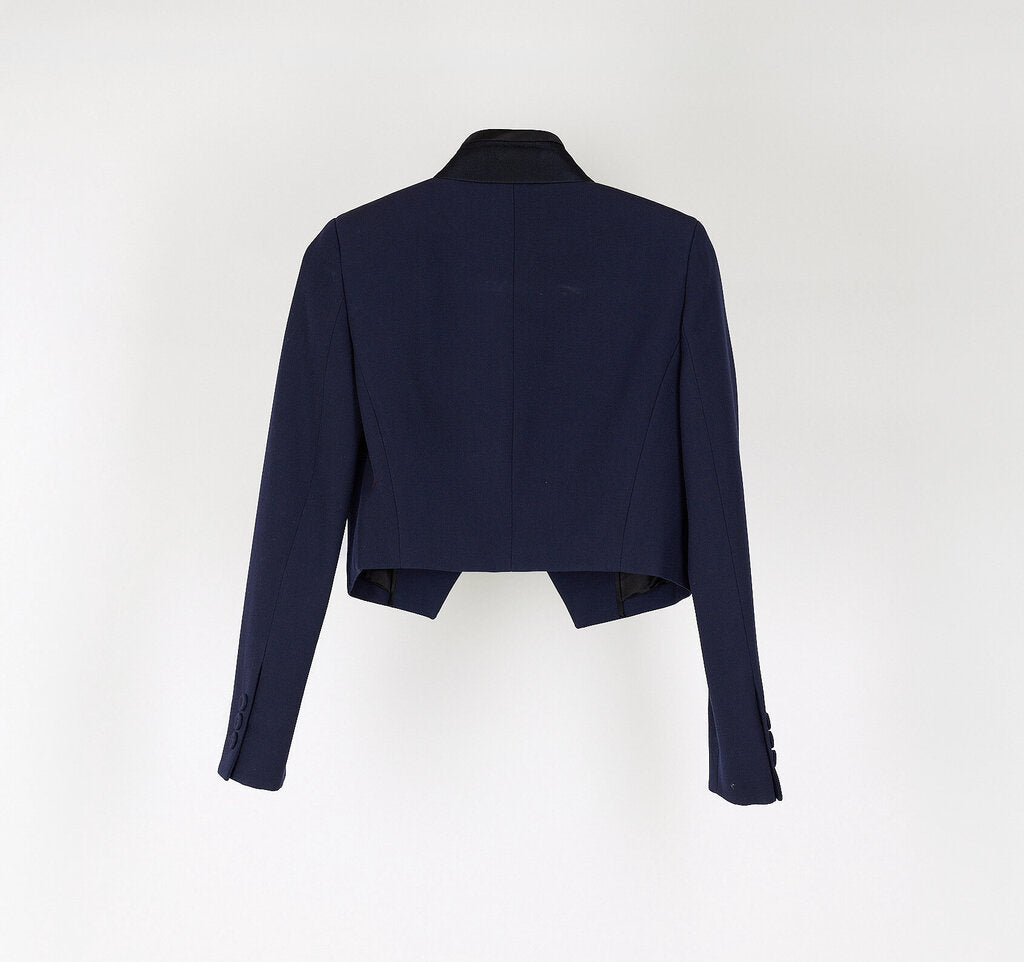 Fendi Navy Black Trim Bolero Jacket