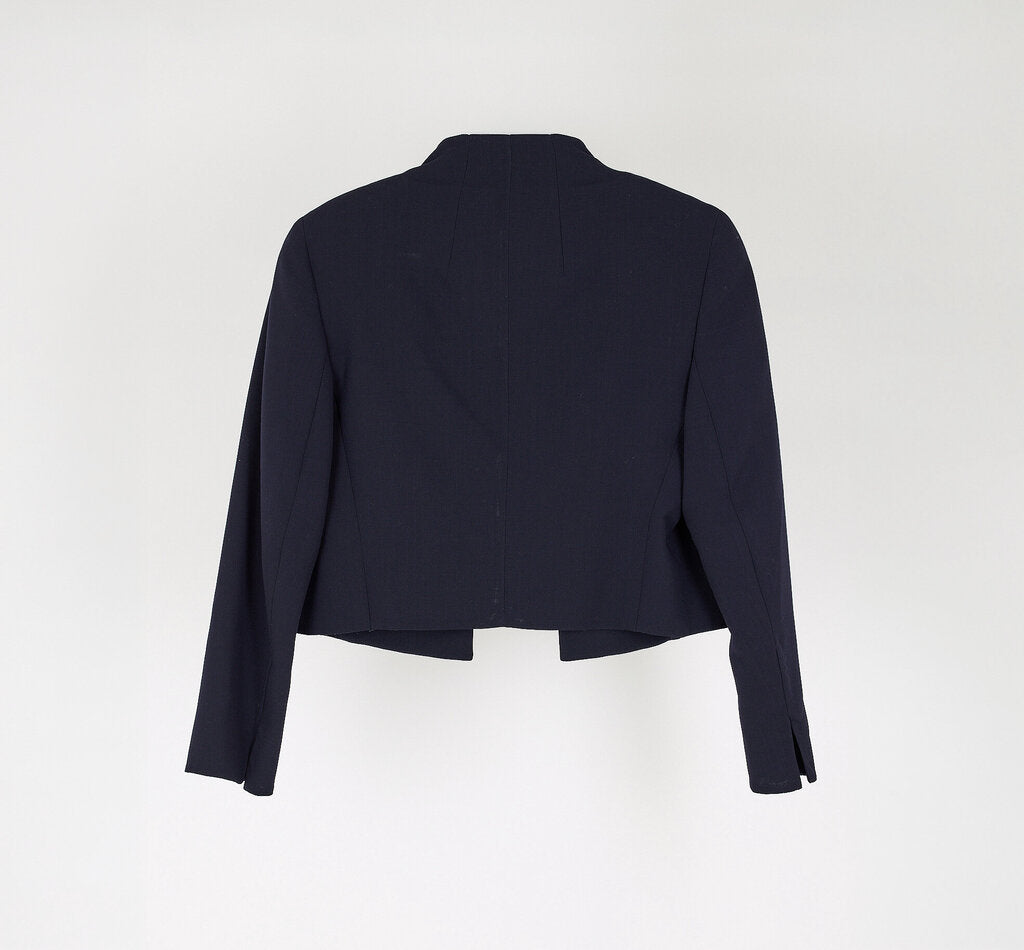 Akris Navy Wool Open Jacket