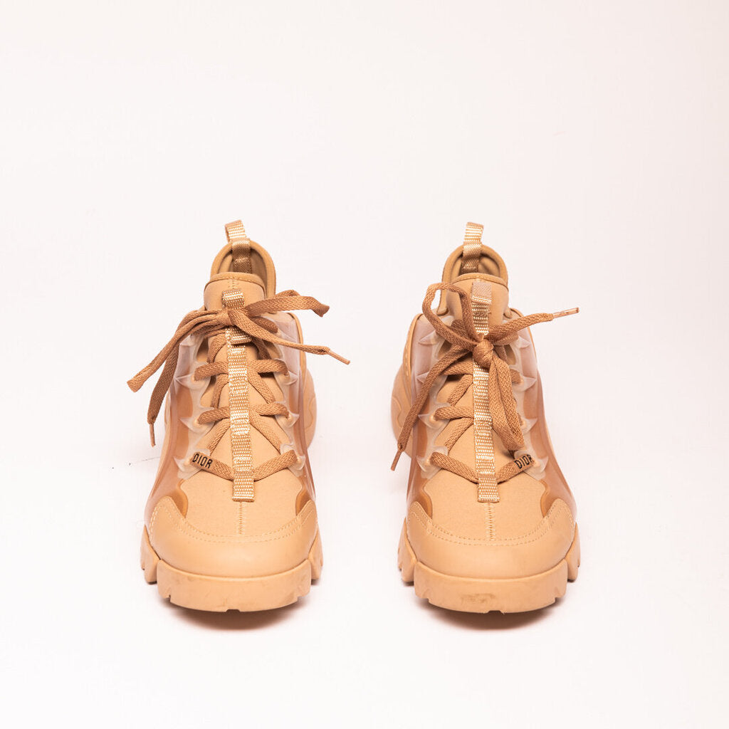 Christian Dior Tan Leather & Neoprene Sneakers
