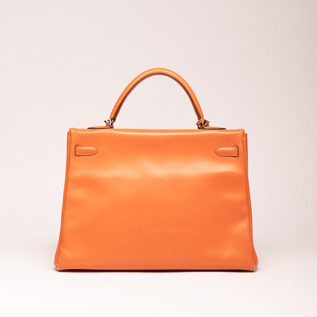 Hermes Orange Box Calf Kelly 35