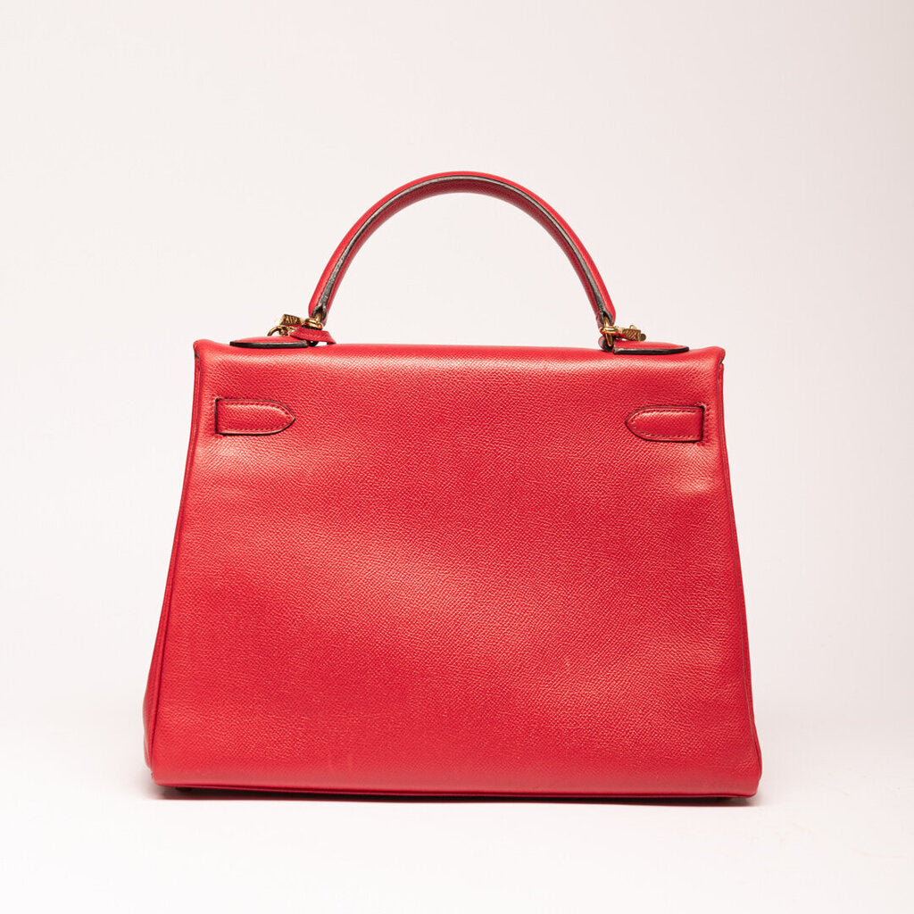 Hermes Red Gold Hardware Kelly 32 (1989)