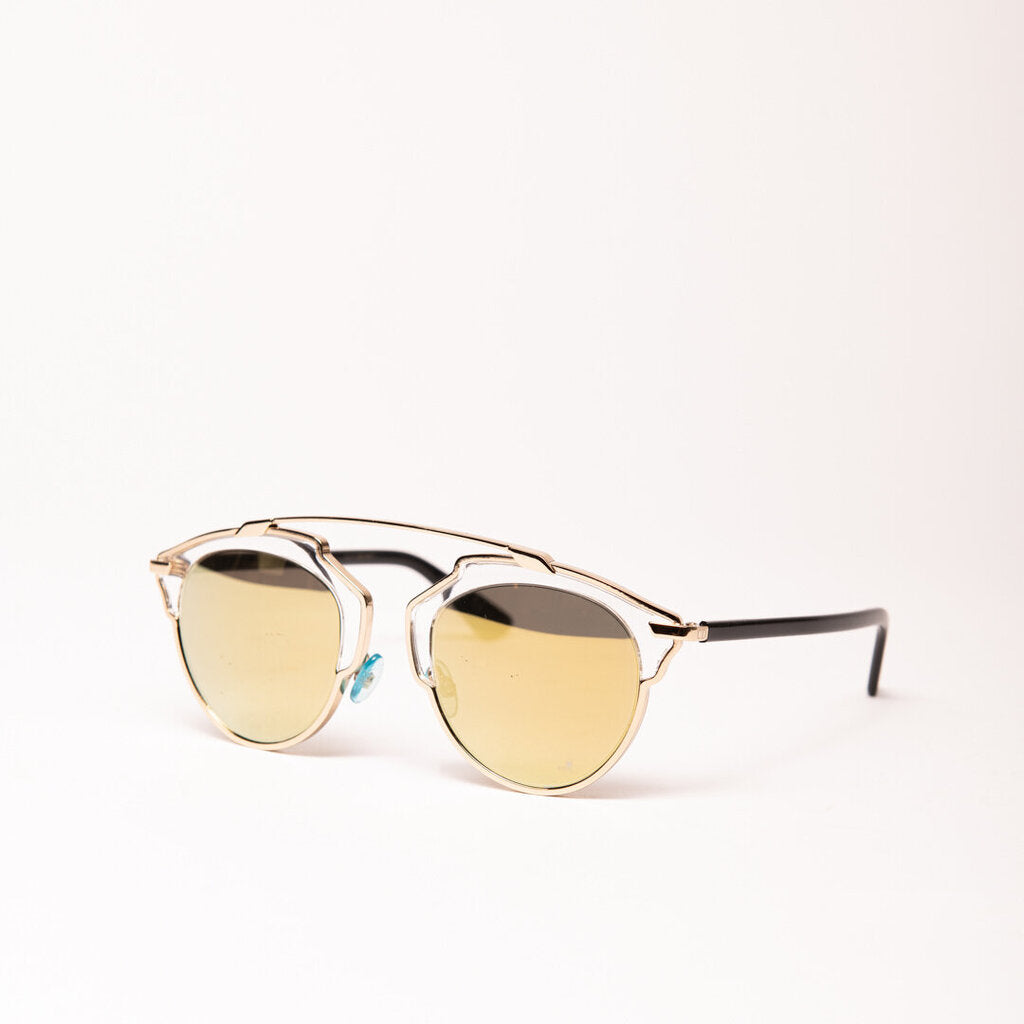 Christian Dior "So Real" Gold Metal Frame Sunglasses