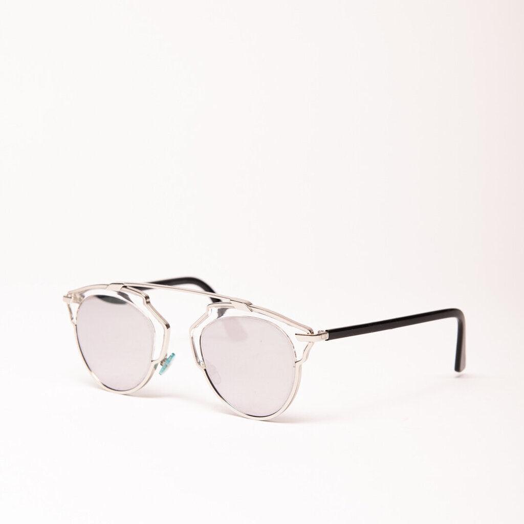 Christian Dior Silver Mirrored Lens Sunglasses