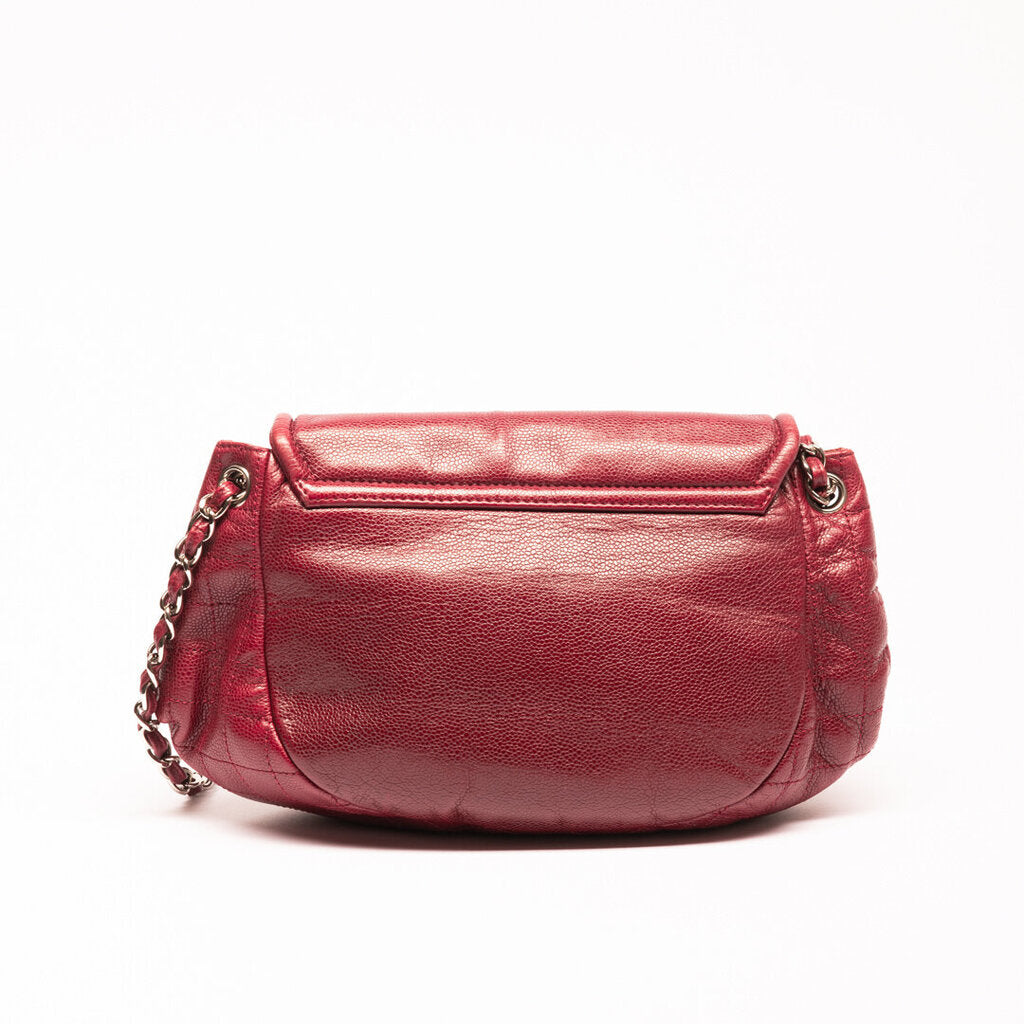 Chanel Burgundy Leather Halfmoon Crossbody