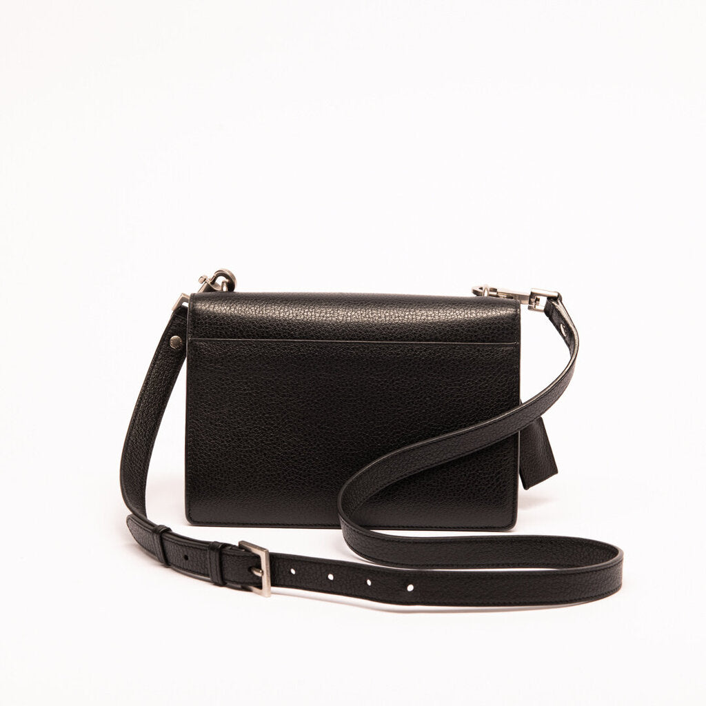 Saint Laurent Black Grainy Calfskin Sunset Bag