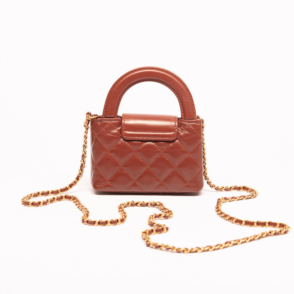 Chanel Brown Nano Kelly Shopper Bag