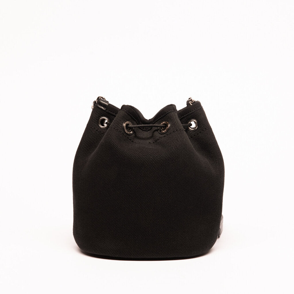 Chanel Black Studded Canvas Deauville Drawstring Bucket Bag