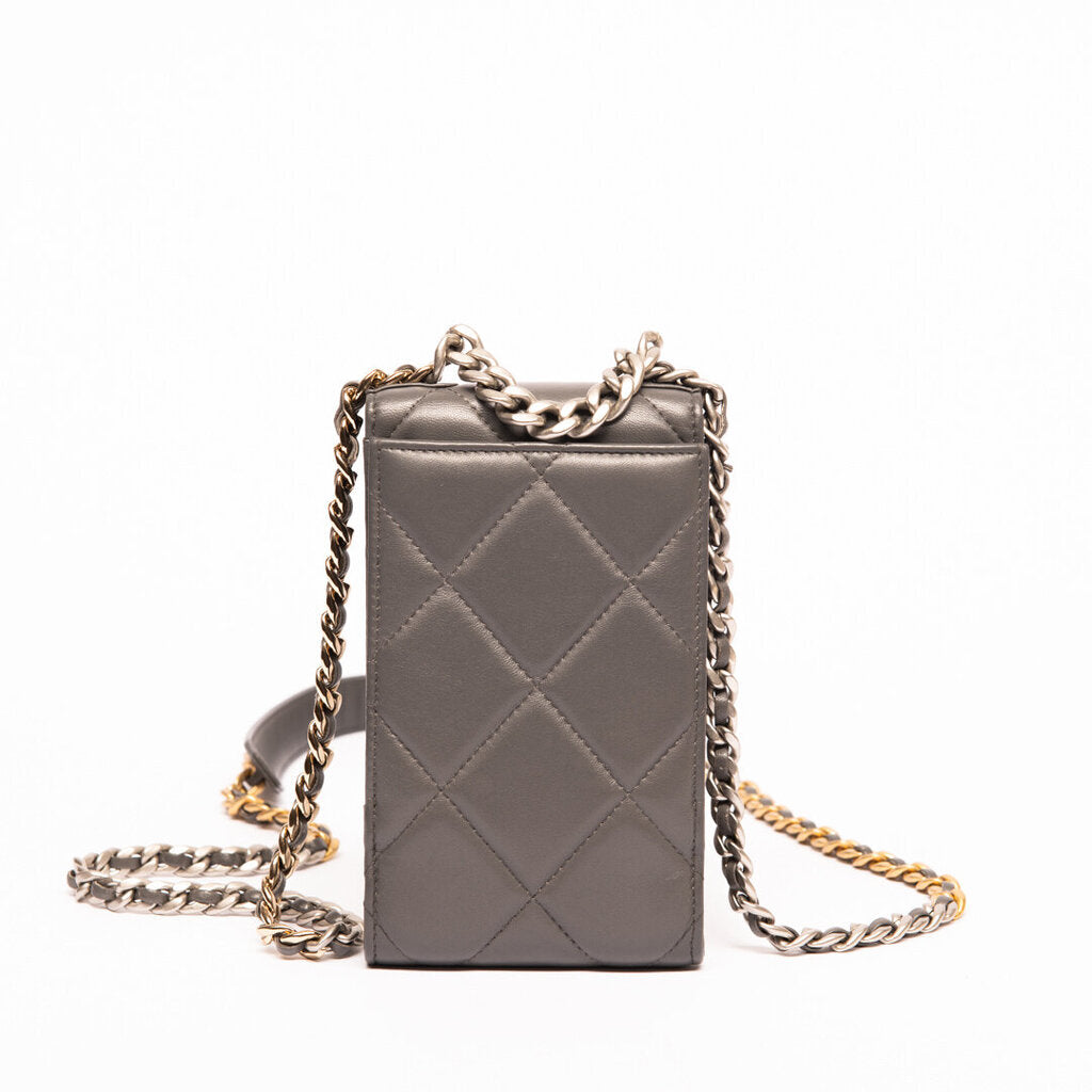 Chanel Grey 19 Phone Case Crossbody