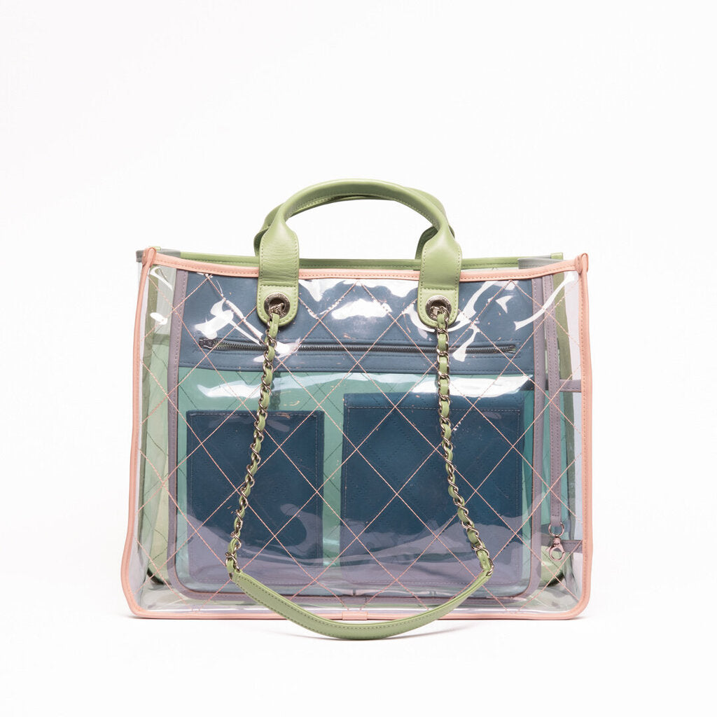 Chanel Green, Pink & Blue PVC Tote