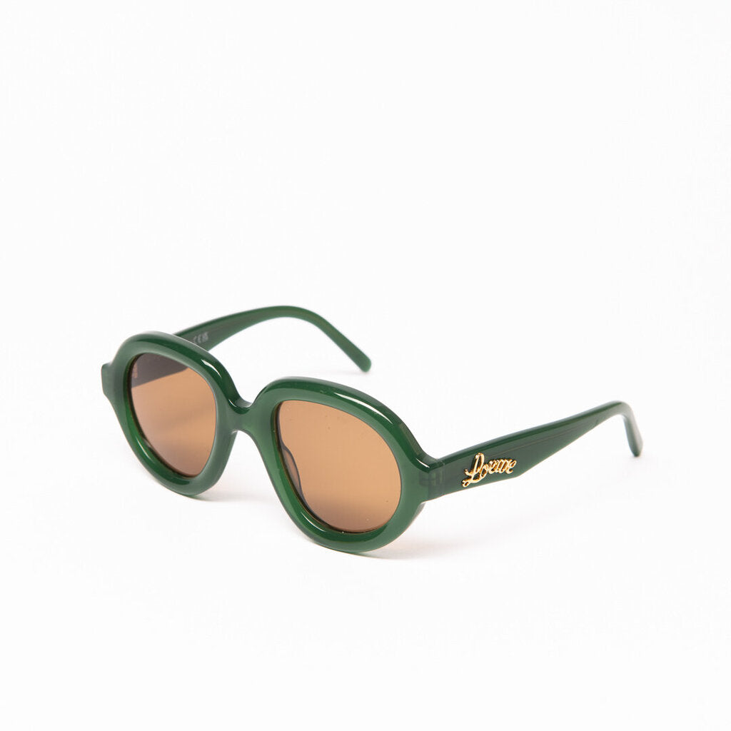 Loewe Green Oversized Oval Frame Sunglasses