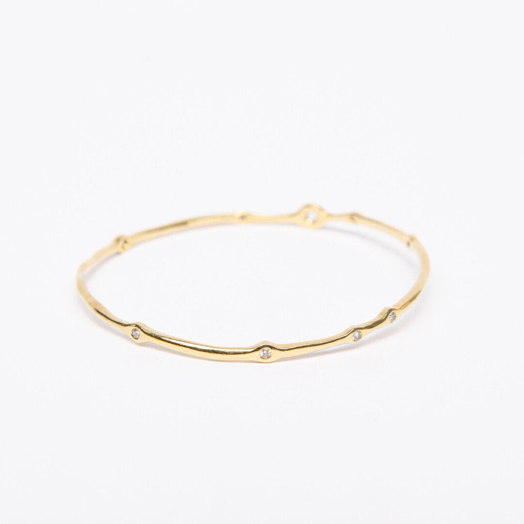 Ippolita FP 18k YG + 9 Station Diamond Bangle