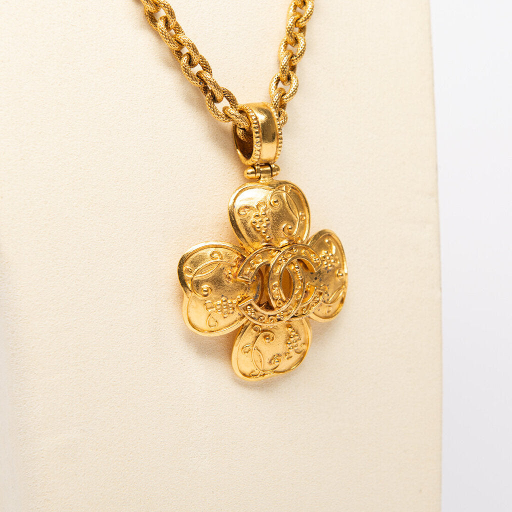 Chanel Gold Coco Clover Necklace (1996)