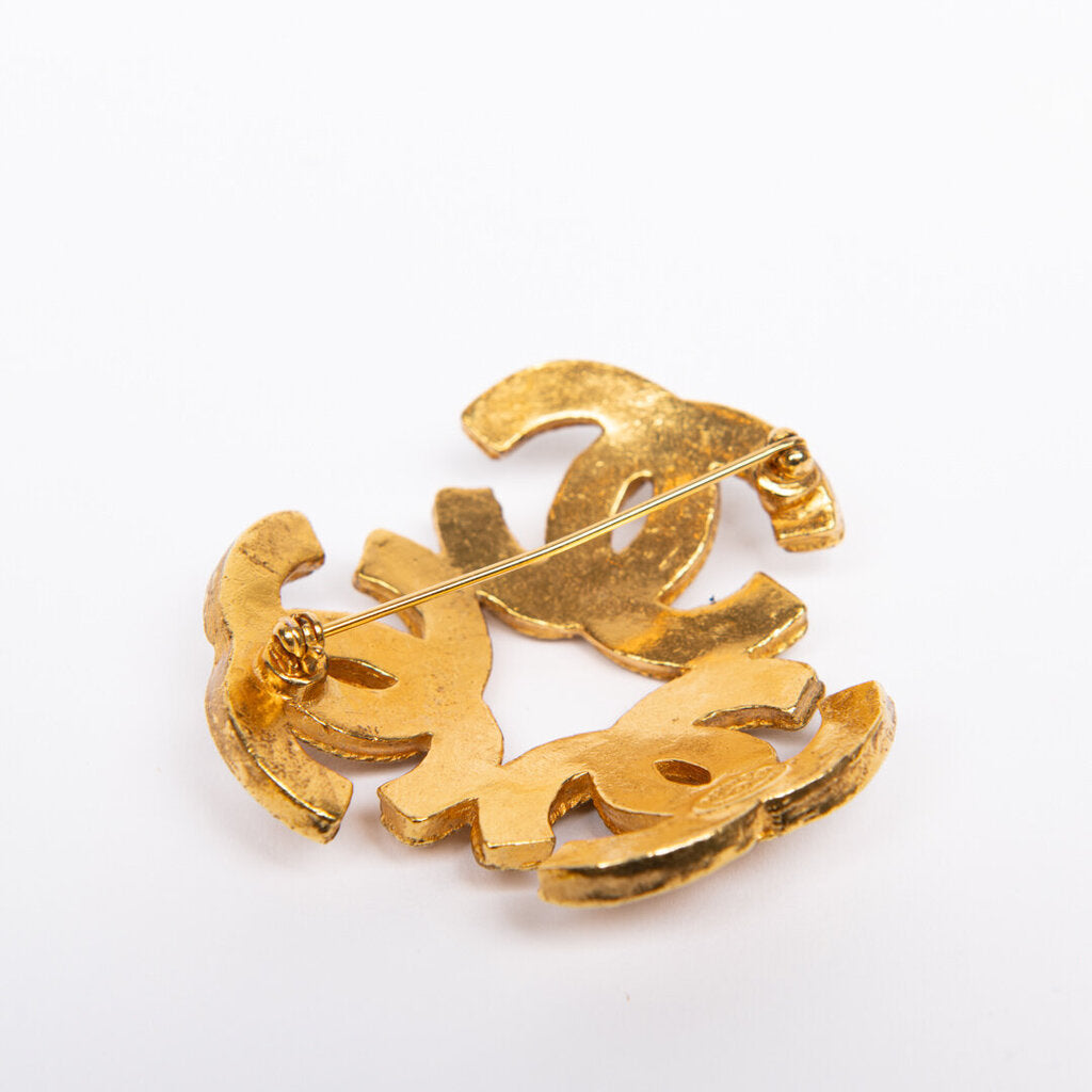 Chanel Gold Circle Brooch