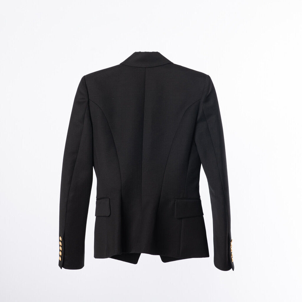 Balmain Black Wool Double Breasted Blazer