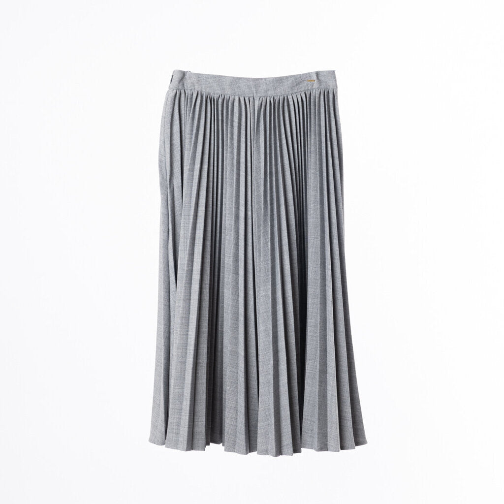 Co Grey Poly Blend Pleated Skirt