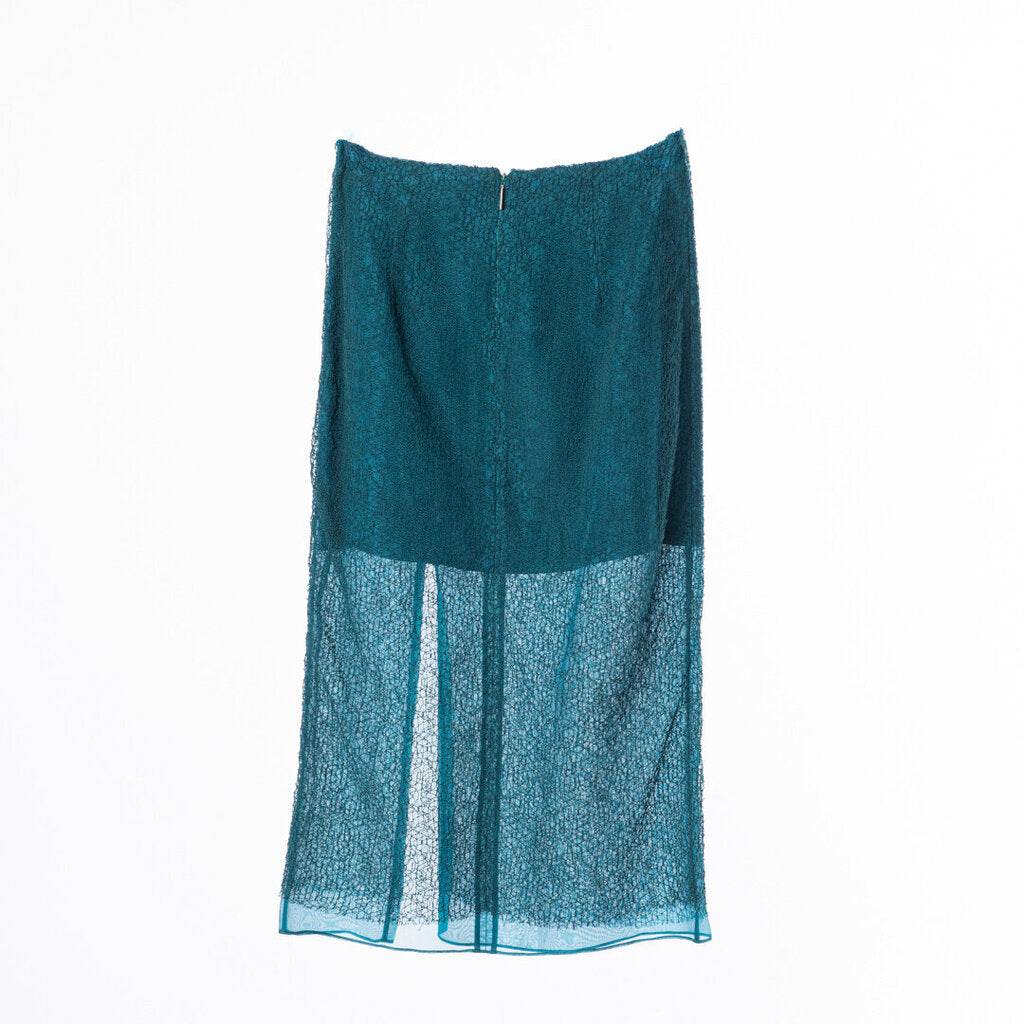 Jason Wu Collection Teal Lace Midi Skirt