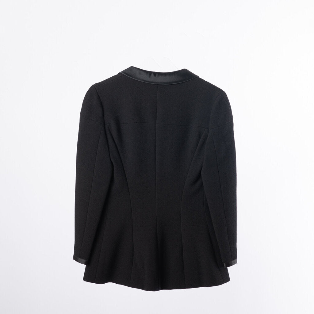 Chanel Boutique Pearl Button Satin Detail Blazer (1997)