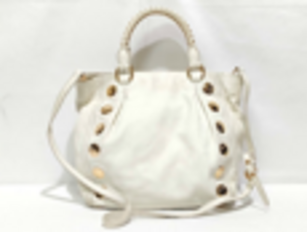 White Leather Studded 2 Way Bag