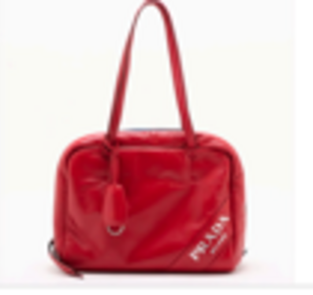 Red Leather Logo Shoulder Bag