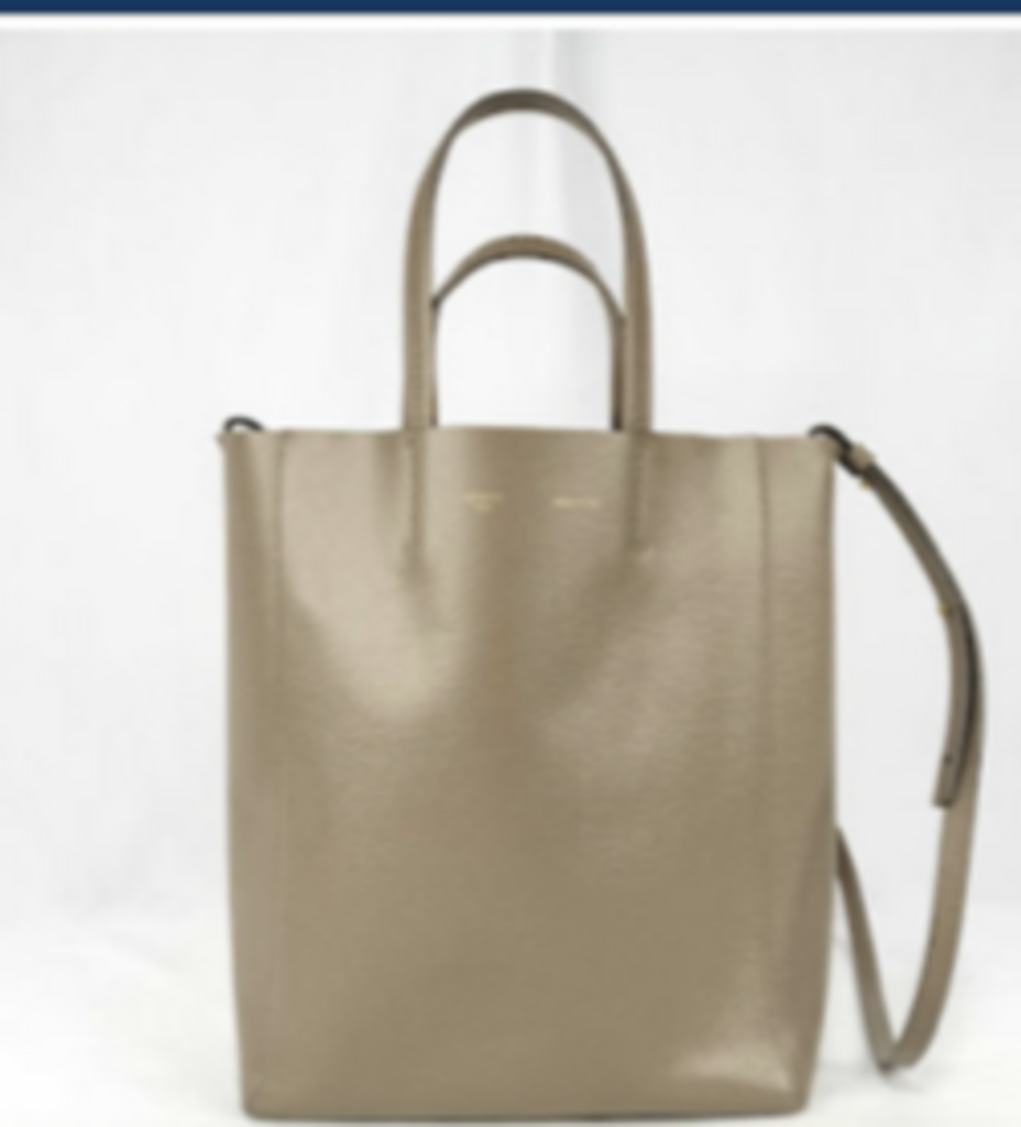 Taupe Leather Cabas Tote Bag
