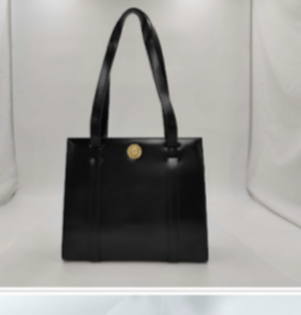 Black Smooth Leather Shoulder BAg