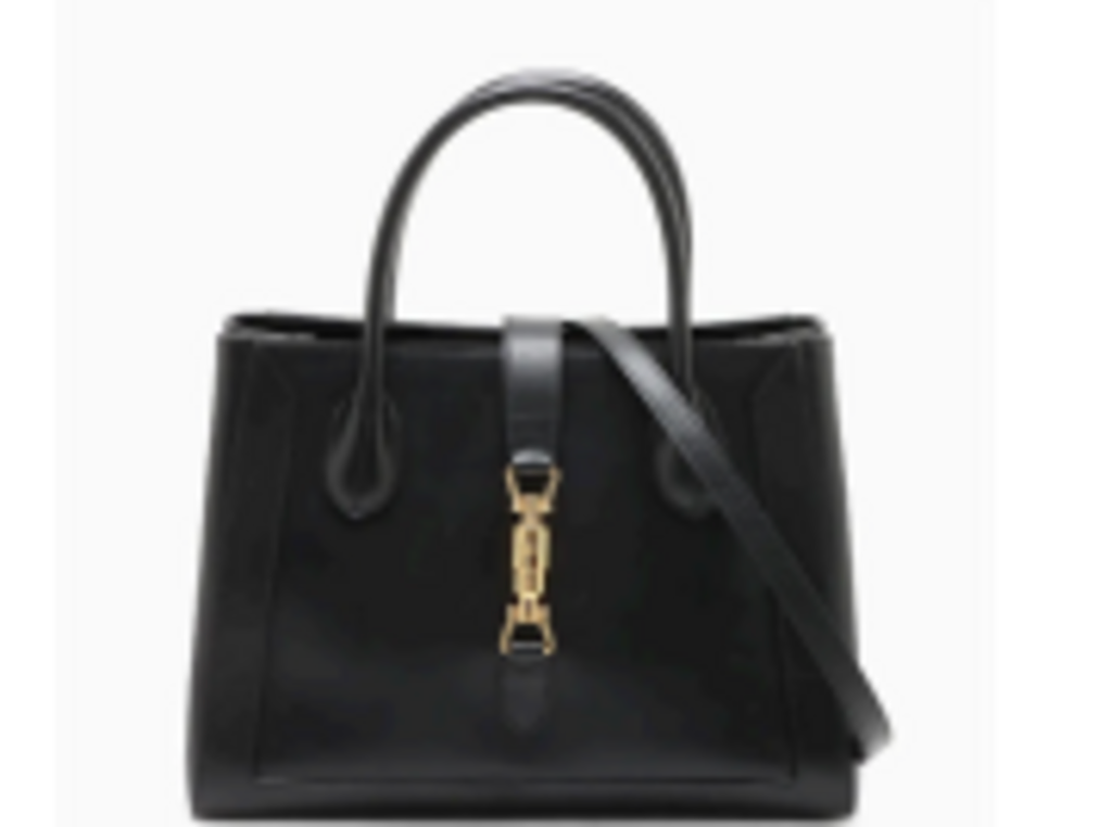 Black Leather Jackie Tote