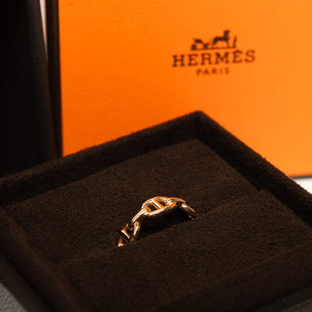 Hermes Gold Chain d'Ancre Ring