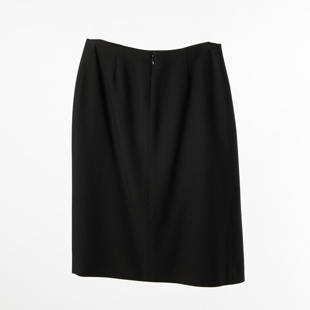 Dior Black Wool Wrap A-Line Skirt
