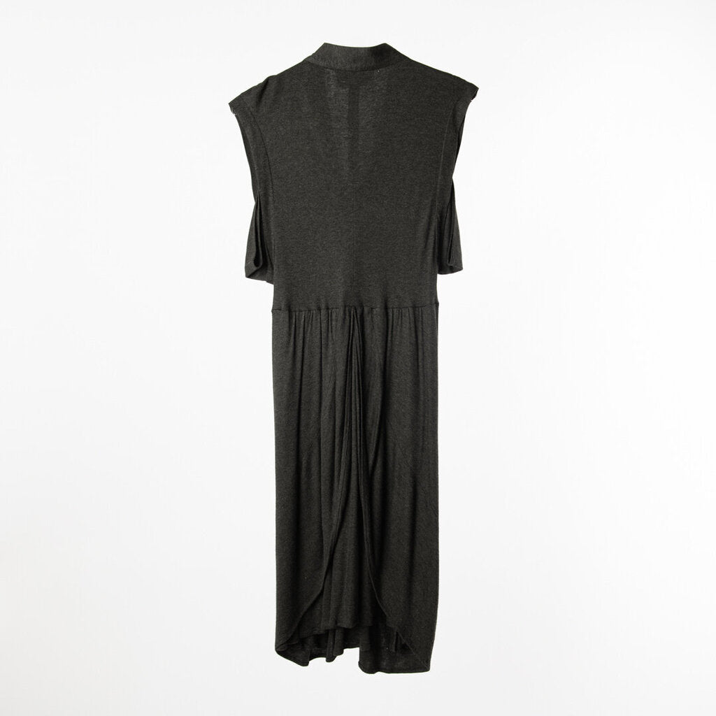 YSL Dark Grey Vis Knit Twist Front Dress
