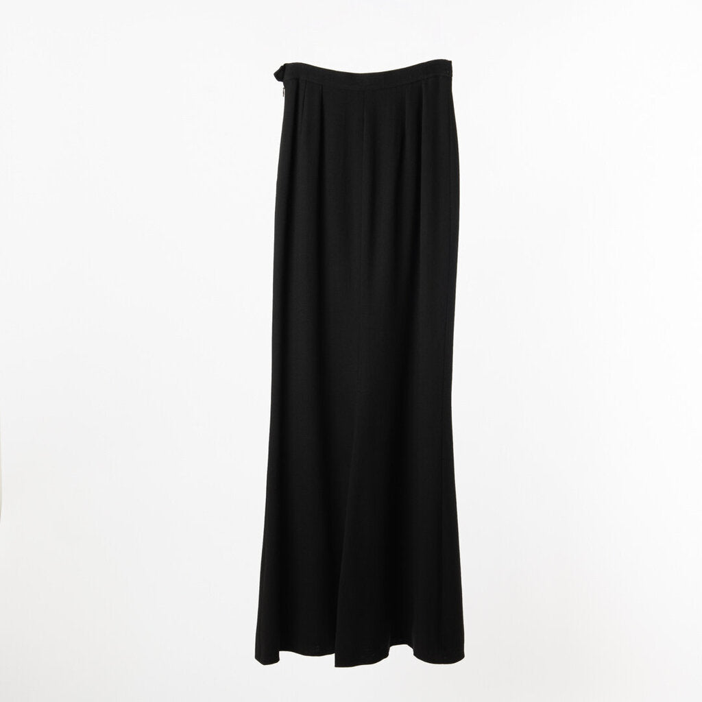 YSL Black Wool Maxi Skirt
