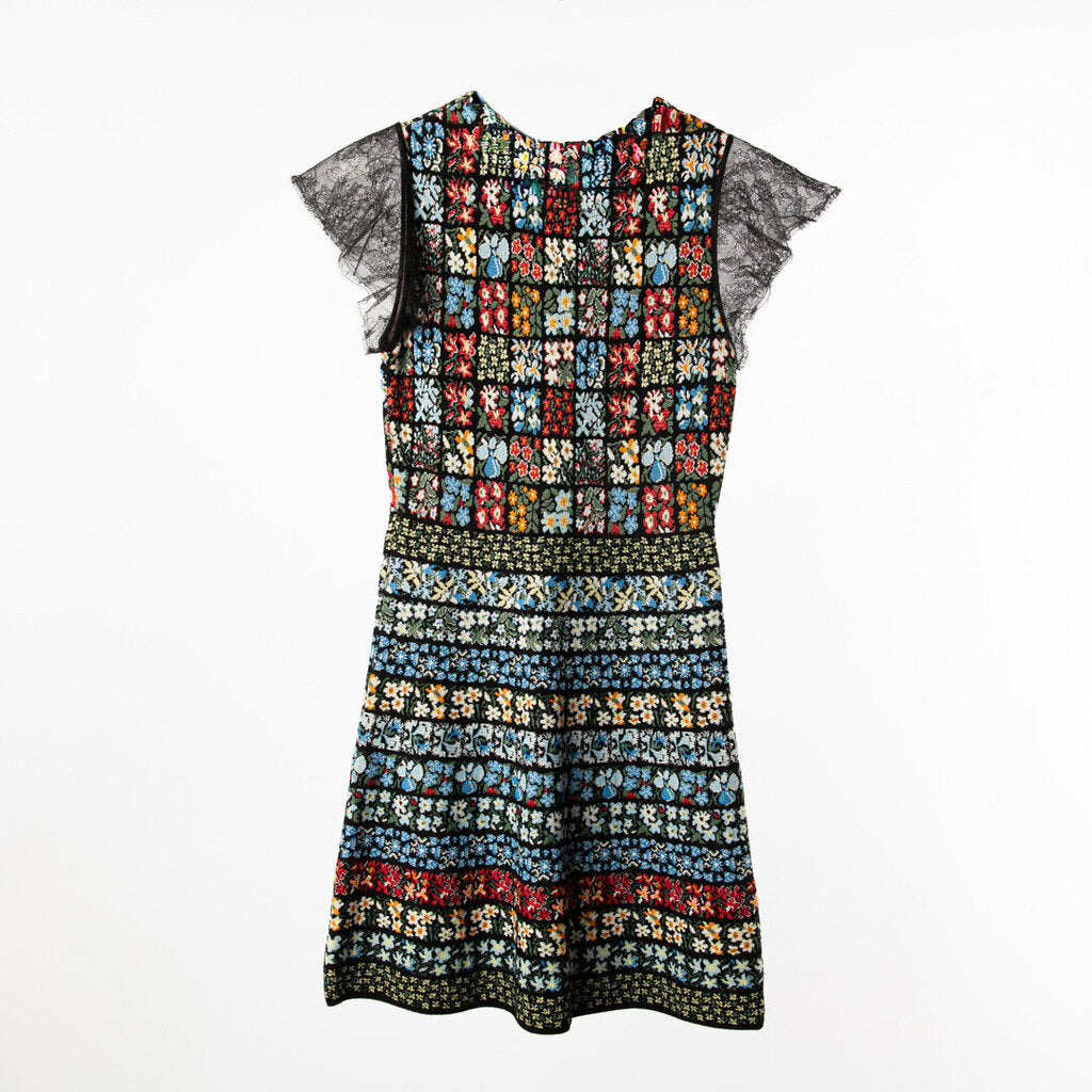 Valentino Multicolor Floral Print Viscose Mini Dress