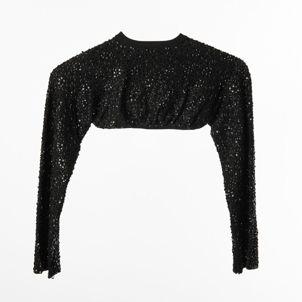 Dolce & Gabbana NWT Vintage (S/S 1999) Black Beaded Bolero, XS