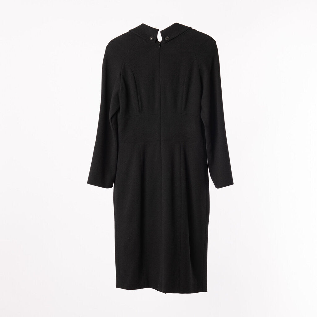 Chanel Black Wool Collared Dress