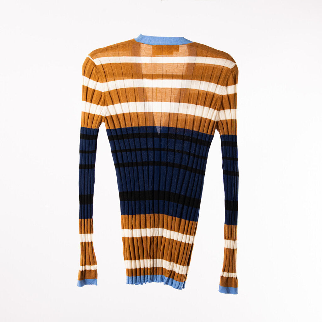 Marni Navy/Beige Stripe Cardigan