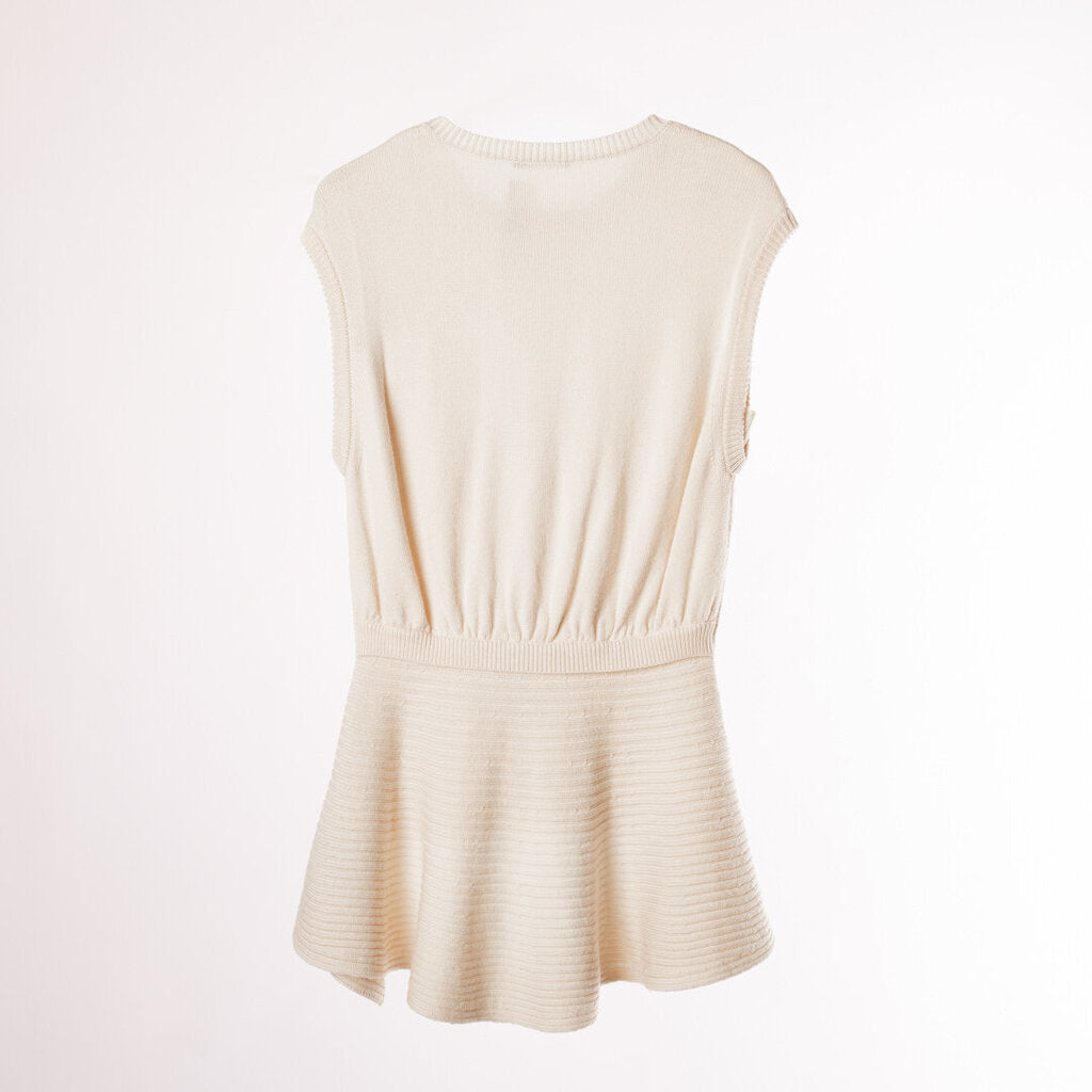 Alexander McQueen Ivory Wool Cableknit Sweater