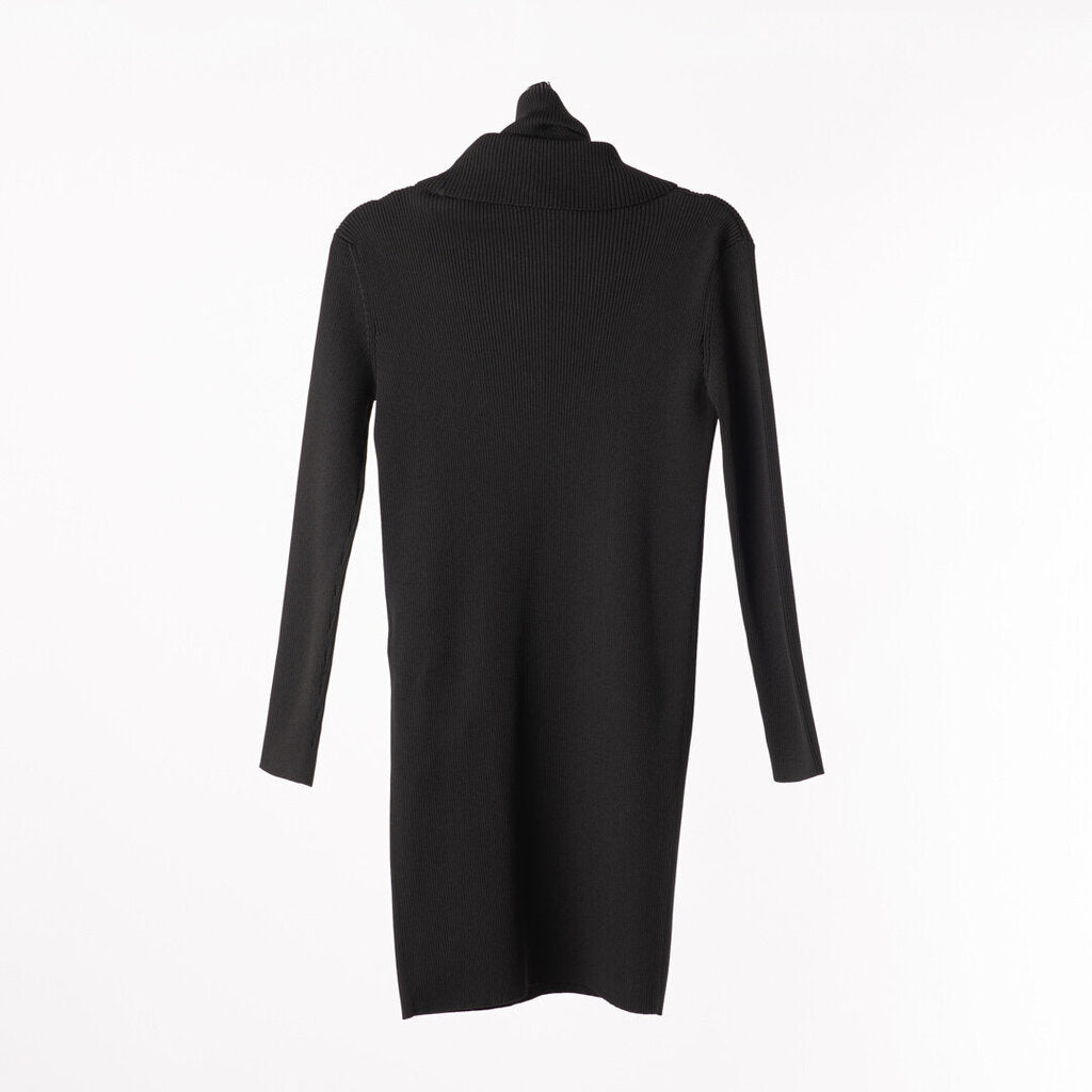 Celine Black Poly/Viscose Turtleneck Dress