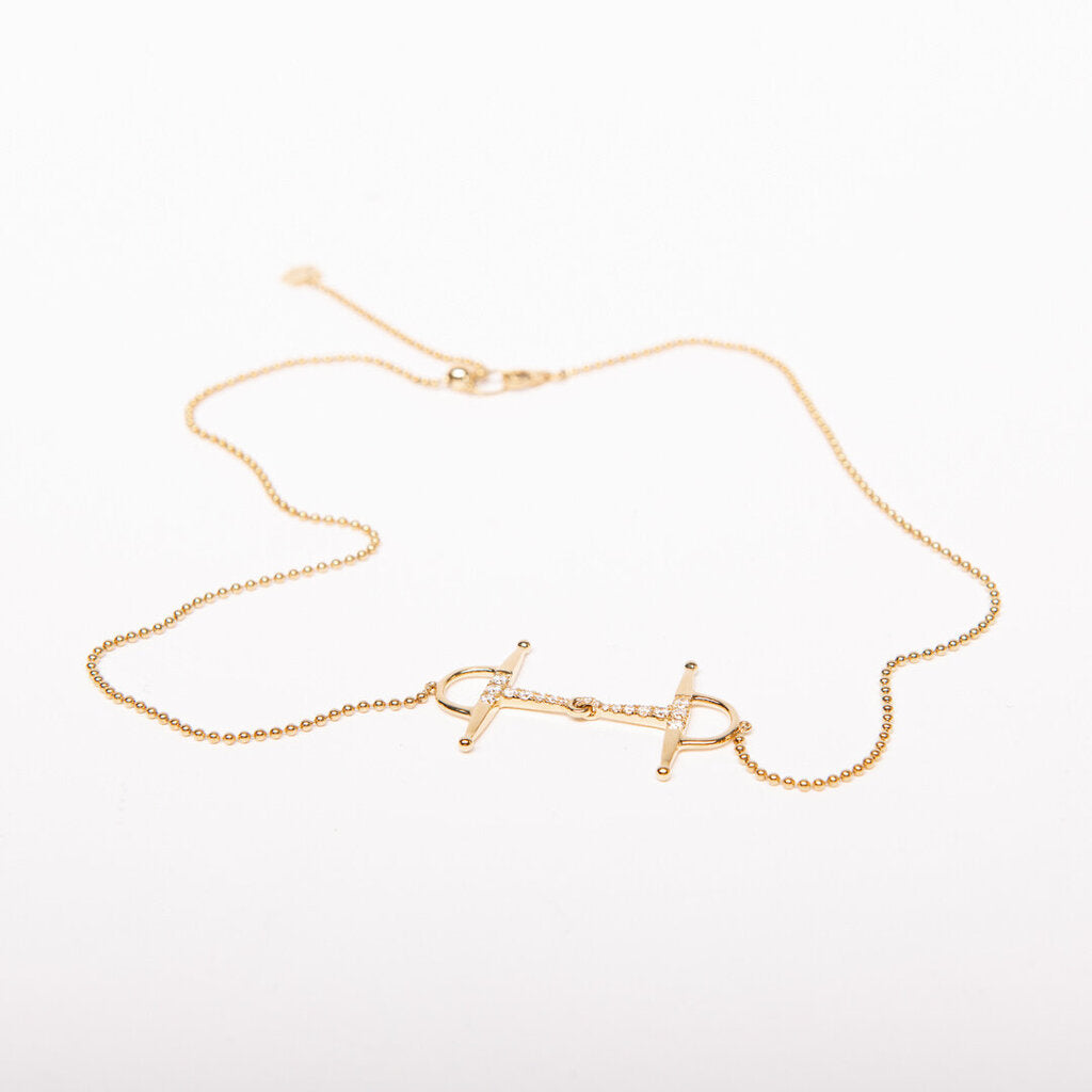 Graziela Gems Gold 18k Solo Diamond Bit Necklace