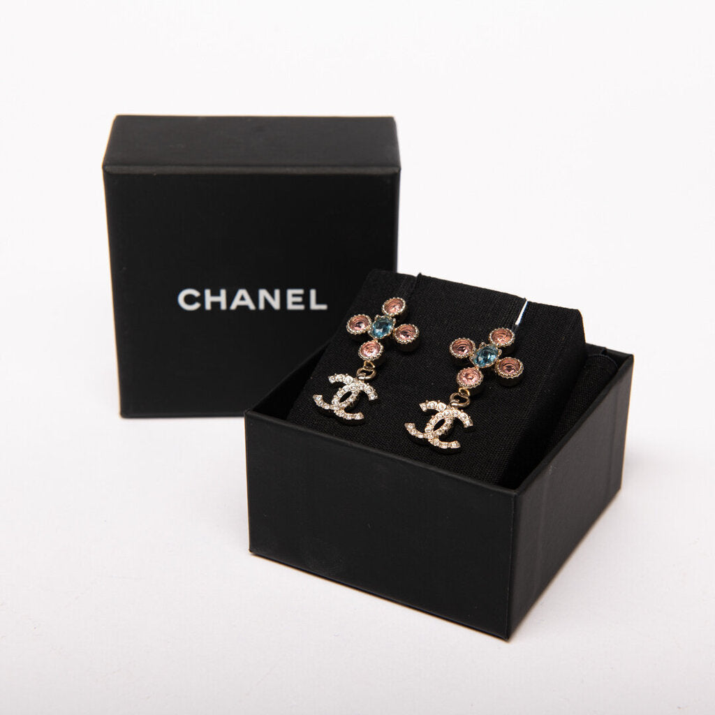 Chanel Pink & Blue Dangly Earrings