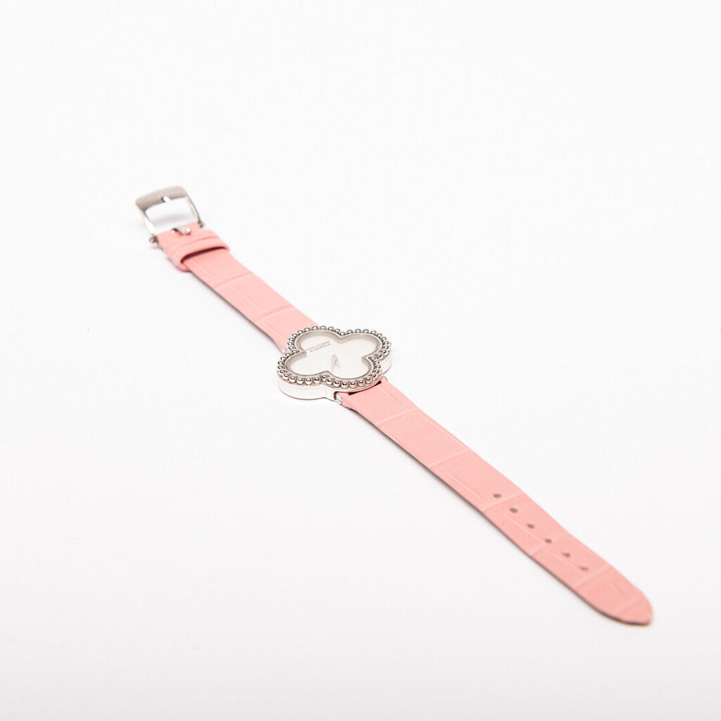 Van Cleef & Arpels 18K White Gold MOP Clover Watch