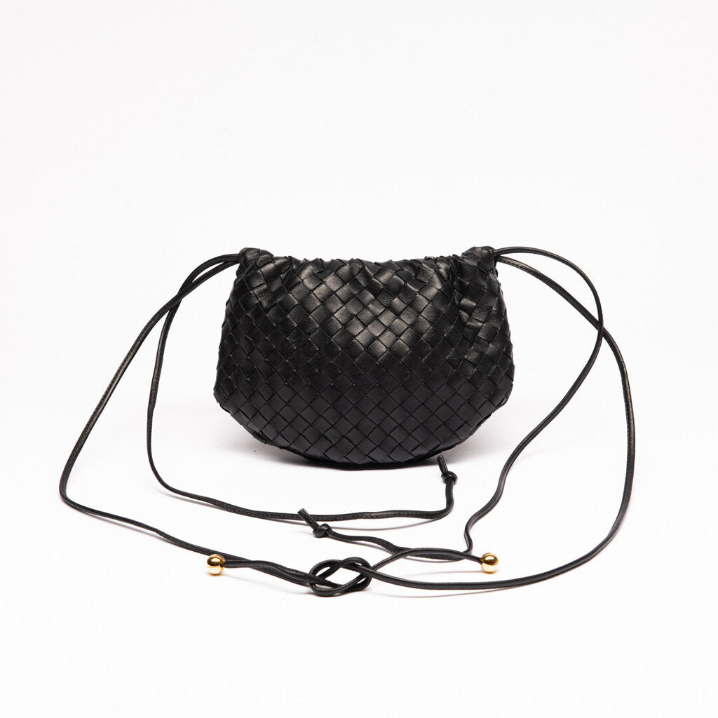 Bottega Veneta Black Intrecciato Mini Bulb Shoulder Bag