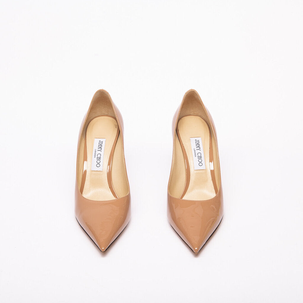 Jimmy Choo Nude Patent Leather Pump