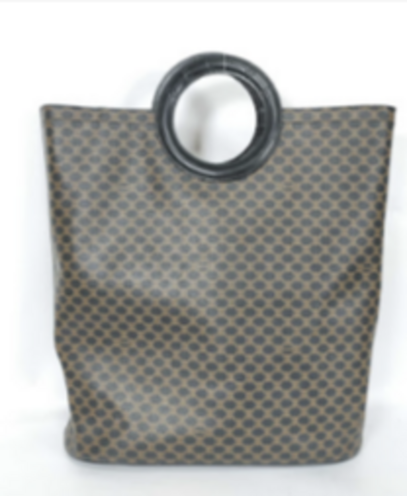 Black & Brown Macadam Circle Top Handle Bag