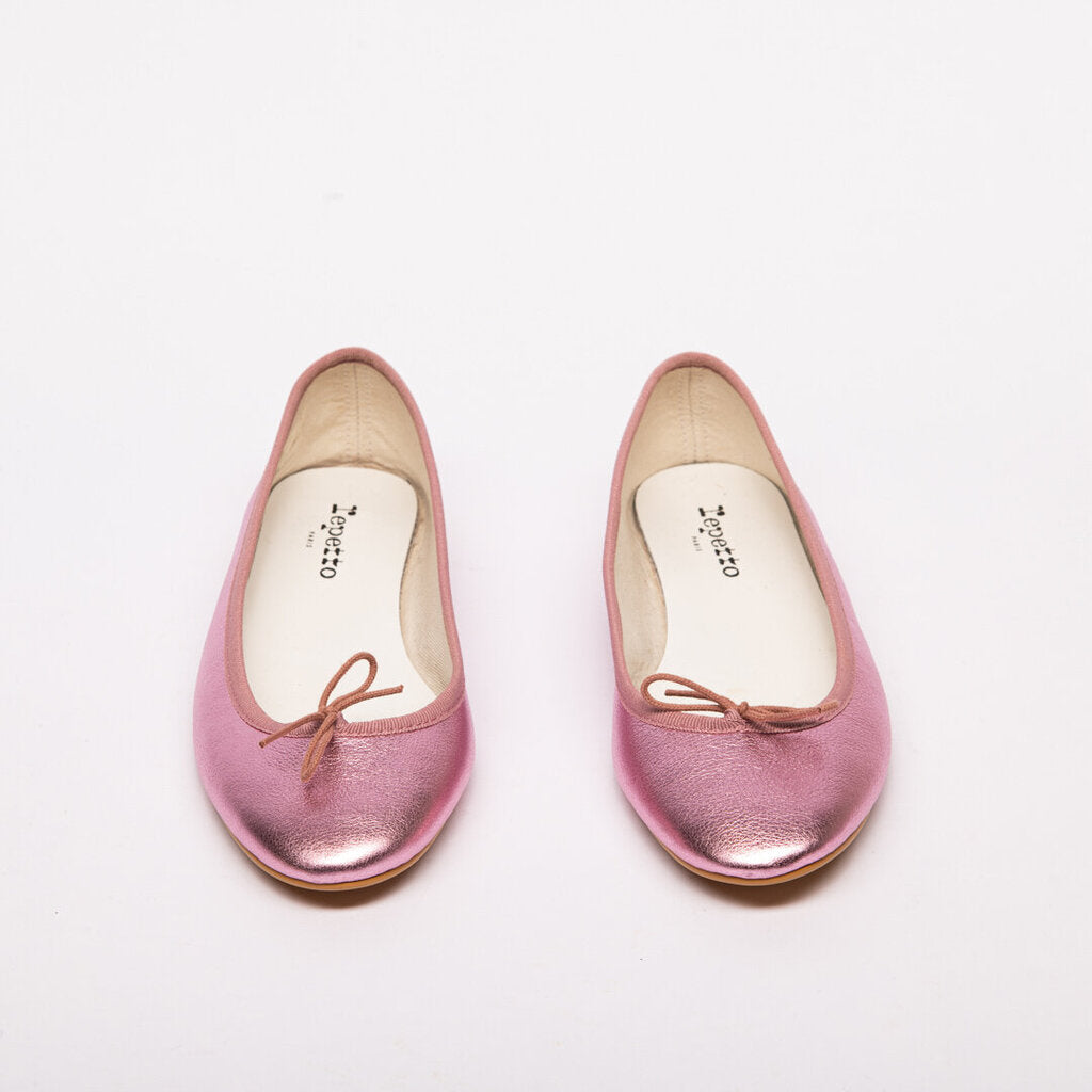 Repetto Metallic Pink Leather Ballet Flats