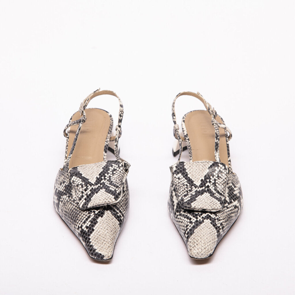 Tibi Snakeskin Slingback Sandals