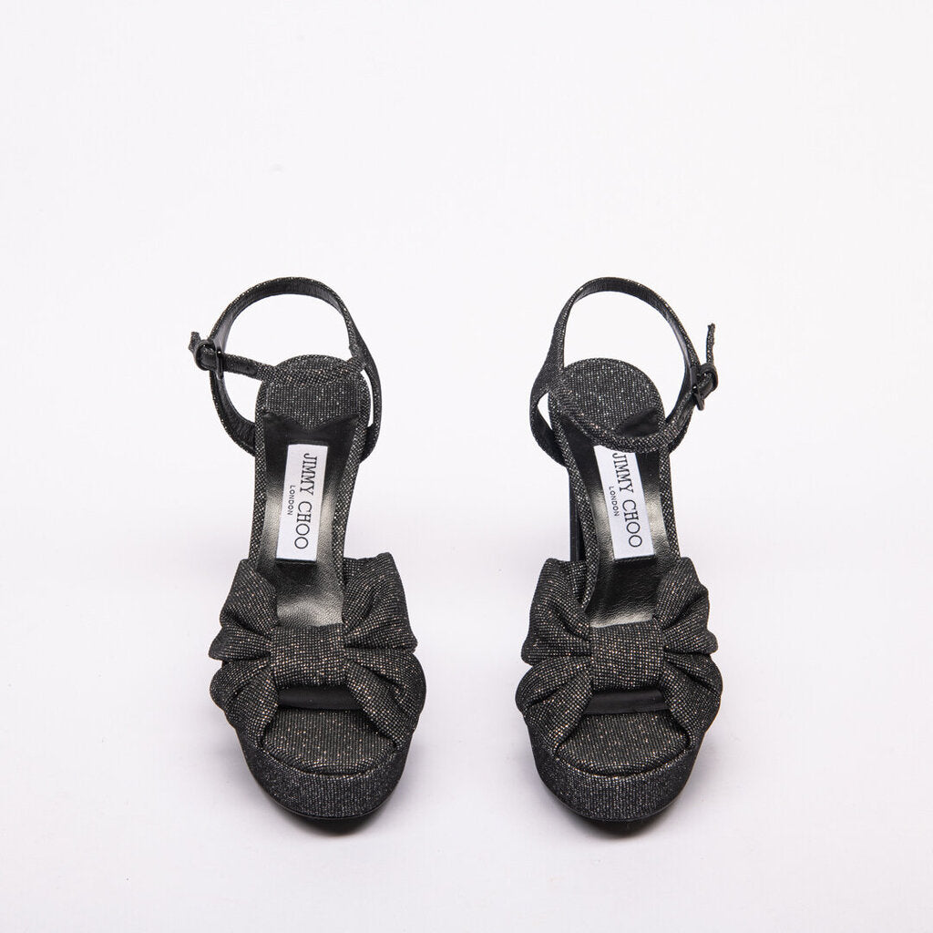 Jimmy Choo Black Metallic Heloise Heels