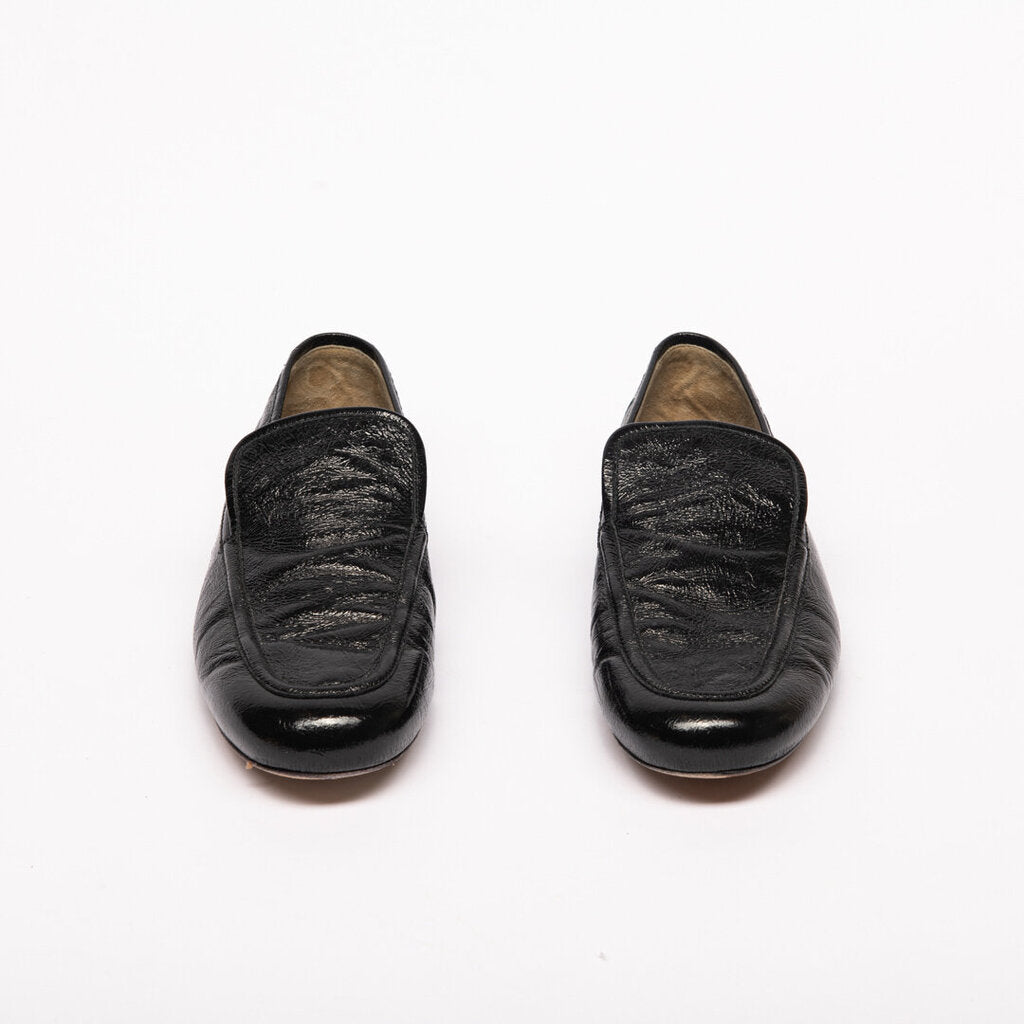 Khaite Black Patent Leather Loafer