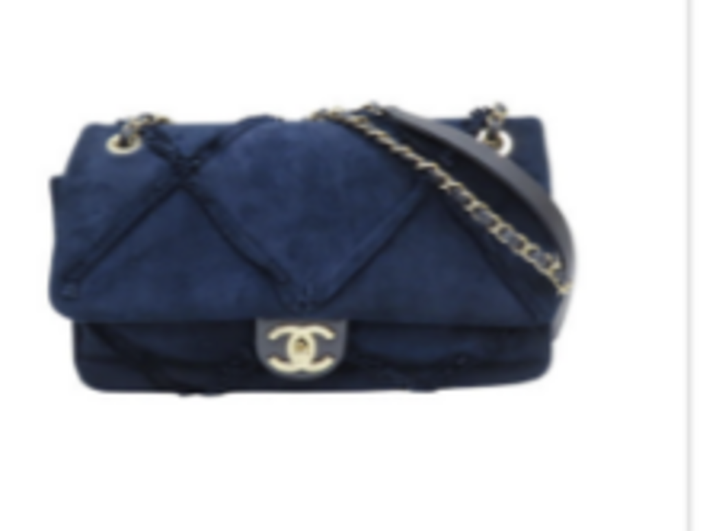 Blue Suede Diamond Fringe Single Flap