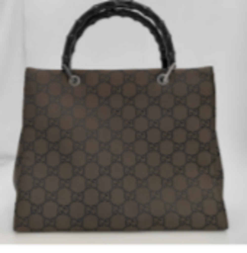 Dark Brown Mono Canvas Tote